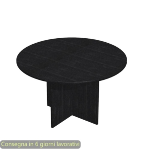 Tavolo riunione rotondo Artexport Presto Ø120xh.72 cm Nero venato frassino 60121/8