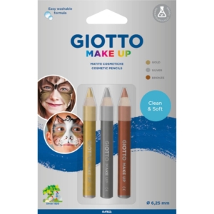 Tris di matite cosmetiche metalliche GIOTTO oro, Argento, bronzo Ø6,25 mm 473200