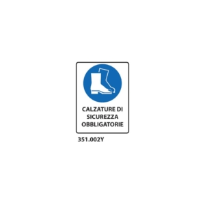 Cartello di obbligo "Obbligatorio usare calzature di sicurezza" 33x50 cm - 351.002Y