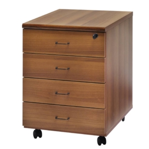 Cassettiera 4 cassetti Unisit BYTE 44x52x63 cm noce