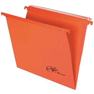 Cartelle sospese per cassetto orizzontali Linea Joker Bertesi 270g/m² - Interasse 39 cm - Fondo a V - Arancio (conf.25)