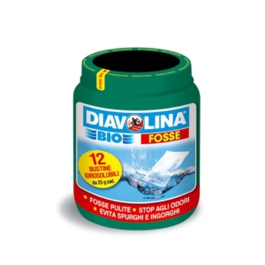 Attivatore fosse biologiche Diavolina Bio - bustine idrosolubili da 25gr - 16020 (12 bustine)