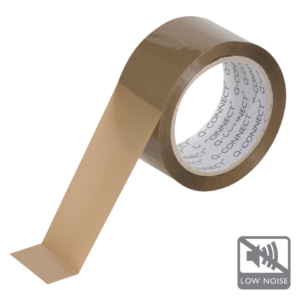 Nastro adesivo da imballo Q-Connect 50 mm x 66 m Avana - svolgimento silenzioso (conf.6)