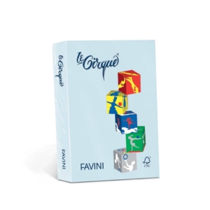 Carta colorata Favini Le Cirque A4 160g/m² colori tenui Celeste 101 - risma da 250 fogli - A74T304