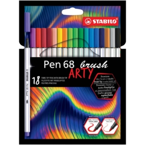 Pennarelli Stabilo Arty Line Pen 68 brush punta a pennello Colori Assortiti - 568/18-21-20 (conf.18)