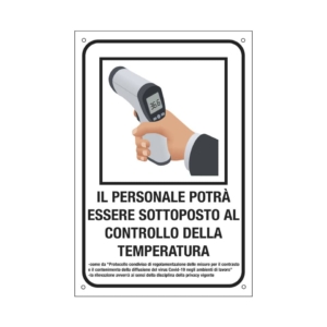 Cartello informativo 20x30 cm Cartelli Segnalatori "Controllo temperatura del personale''
