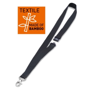 Cordoncini in tessuto ECO con moschettone Durable Nero - 40 cm - 8240-01 (conf.10)