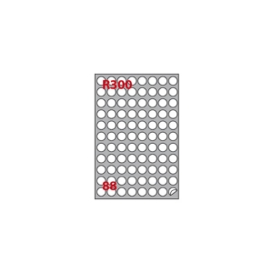 Etichette Bianche rotonde permanenti Copiatabu R300 laser/inkjet - 88 etichette per foglio - Markin Ø20 mm (conf.100 fogli)