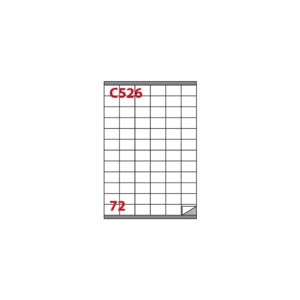 Etichette Bianche con margine Copiatabu C526 laser/inkjet - 72 etichette per foglio - Markin 35x23,5 mm - X210C526 (conf.100 fogli)