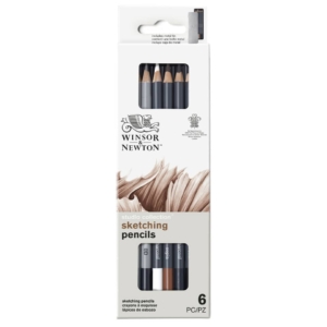 Scatola in metallo 6 matite da schizzo assortite Winsor&Newton