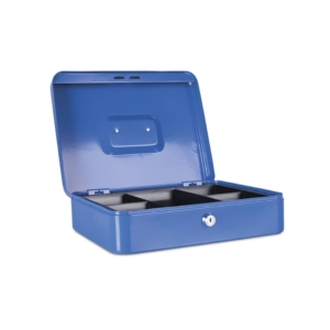 Cassetta portadenaro in metallo con serratura 300x90x240 mm Donau blu