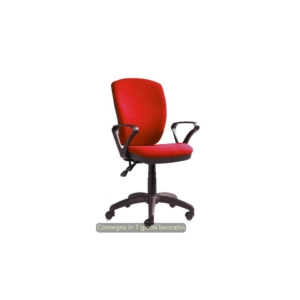 Poltrona operativa Mirage Back-system in tessuto ignifugo Seditaly con braccioli fissi Rosso - MRG0C3Q0CB411