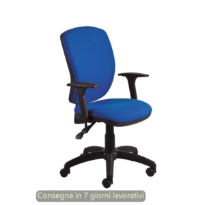 Poltrona operativa Mirage Back-system in tessuto ignifugo Seditaly con braccioli regolabili Blu - MRG0C3Q0GB671
