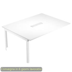 Allungo laterale per tavolo riunioni Bridge 160x120xh.72,5 cm gambe metalliche Bianche Artexport piano Bianco