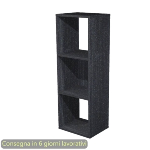 Libreria componibile Maxicolor - 3 caselle - 35,9x29,2x103,9 cm - Artexport Nero venato frassino - 3MaxC/8