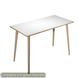 Tavolo alto Woody 160x80xh.105 cm con gambe Rovere Artexport piano Bianco 6403-DKC-3C-AQ