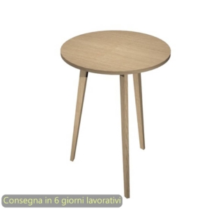 Tavolo riunione rotondo alto Woody Ø80xh.105 cm con 3 gambe Rovere Artexport piano Rovere - 6408-DKD-C-AQ