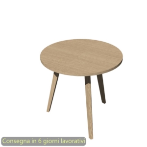 Tavolo riunione rotondo Woody Ø80xh.74,4 cm con 3 gambe Rovere Artexport piano Rovere - 6408-DKA-C-AQ