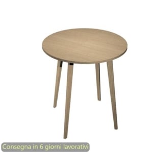 Tavolo riunione rotondo alto Woody Ø100xh.105 cm con 3 gambe Rovere Artexport piano Rovere - 6410-DKD-C-AQ