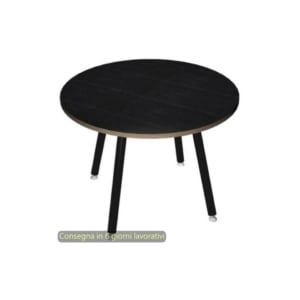Tavolo rotondo Skinny Metal Ø100xh.74,4 cm con gambe metalliche Nere Artexport piano Nero - 6410-DJA-8C-AQ