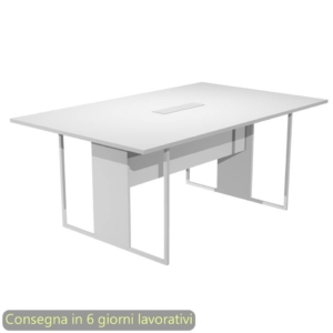 Tavolo riunioni con top access Bianco 180x110xh.74,4 cm Bianco Blade Artexport piano Bianco