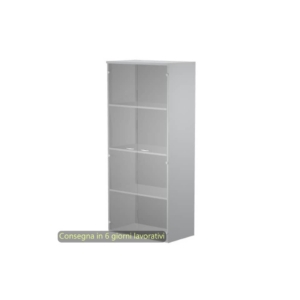 Mobile alto con ante in vetro satinato 80x35xh.180 cm 3 ripiani Presto Artexport Grigio - 038-39-75G/9