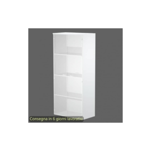 Mobile alto con ante in vetro satinato 80x35xh.180 cm 3 ripiani Presto Artexport Bianco - 038-39-75G/3