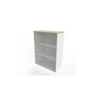 Armadio medio con ante vetro fumè, top Rovere scocca Bianca 90x45xh.123,2 cm Practika Quadrifoglio - ECEM90V-RK-BA-GE