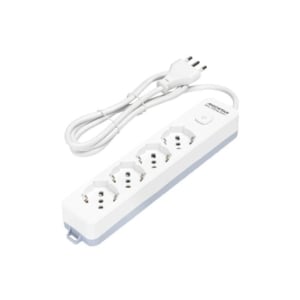 Multipresa con interruttore 16A - cavo 1,5 m - Bianco e Grigio Aigostar a 4 vie P40 - 281755