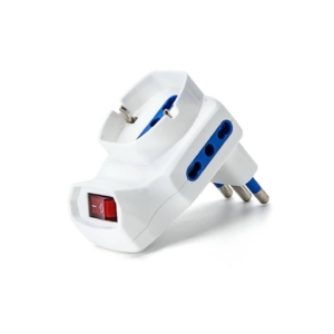Adattatore a 3 vie - 2 P17/11 & 1 P40 (short) - con interruttore - Bianco Aigostar 16A - 198527