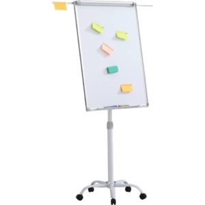 Lavagna magnetica laccata cancellabile a secco con fogli mobili, cornice in alluminio e cavalletto Office Products 70x100 cm