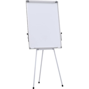 Lavagna magnetica cancellabile a secco laccata con fogli mobili, cornice in alluminio e treppiede Office Products 70x100 cm