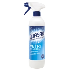 Deteregente per vetri in spray Quasar con alcool in flacone da 580 ml - 40895PIT