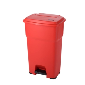 Cestino gettacarte Rotho Hera 85 litri con pedale e coperchio Rosso - F800072