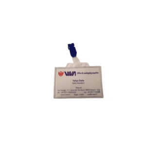 Portanome Viva rigido con clip in metallo 88x53mm pvc Trasparente - 138+150PL (conf.50)