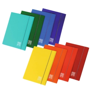 Cartelle con elastico One Color - dorso piatto - 26x35 cm - Colori Assortiti 2390 (conf.10)