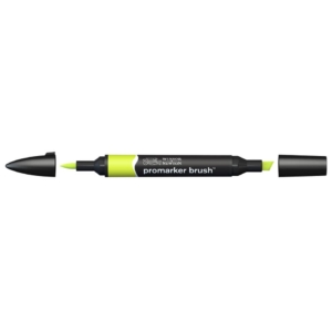 Pennarello Winsor&Newton Promarker Brush doppia punta scalpello-pennello - lime green - 0204071
