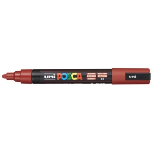 Pennarello Uniposca a tempera Uni-Ball punta tonda 1,8-2,5 mm Rosso rubino M PC5M RR