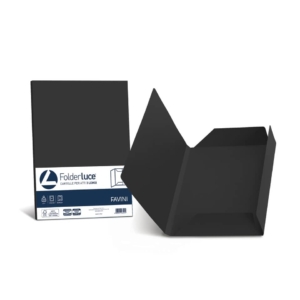 Cartelline 3 lembi Favini Folder Luce&Acqua 200g/m² 24,5x34,5cm Nero - A50A434 (conf.25)