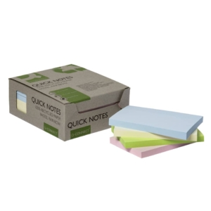 Foglietti riposizionabili riciclati Q-Connect 127x76 mm Assortiti pastello - KF17325 (12 blocchetti da 100 foglietti)