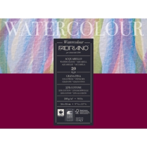 Blocco collato Fabriano Watercolour grana fine 20 fogli 24x32 cm - 200g/m² - 72612432