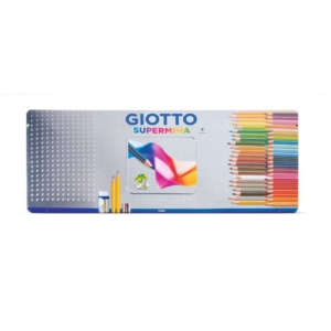 Matite colorate GIOTTO Supermina in scatola di metallo - Colori Assortiti - Ømina 3,8 mm - F237500 (conf.46)