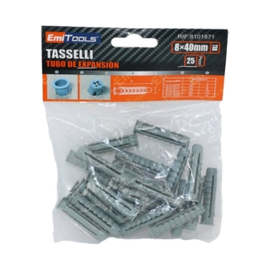 Tasselli in nylon per muro Emi 4 cm x Ø8 mm - colore Grigio - 8101871 (conf.25)