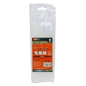 Fascette farmacavo in nylon Emi - 200x3,6 mm - colore Bianco - 8107759 (conf.40)