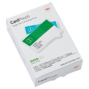 Pouches per plastificatrici a caldo GBC 2x125µm finitura lucida 6,7x9,9 cm GBC badge - 3743177 (conf.100)