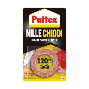 Nastro biadesivo Pattex Millechiodi Bianco - 19 mm x 1,5 m 1415580