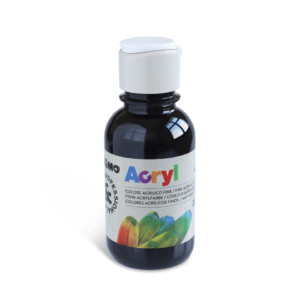 Colore acrilico Primo in bottiglia PET con tappo dosatore 125 ml Nero 402TA125800