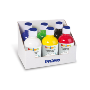 Colori per tessuto Primo in bottiglia con tappo dosatore 300 ml - Colori Assortiti - 411TX6ASS (conf.6)