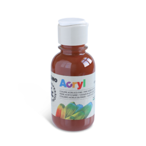 Colore acrilico Primo in bottiglia PET con tappo dosatore 125 ml terra Siena bruciata - 402TA125730