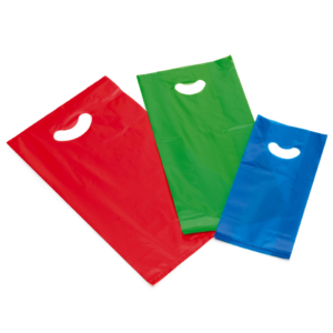 Sacchetti Favorit Smiling Bag con manico e soffietto in PE sp. 60µm 32+6+6x55 cm - 100501270 (conf.125)